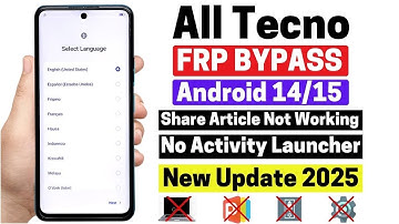 All Tecno Frp Bypass 2025 |New Security | Setting Not Open | Share Not Work Android 14/15 Without Pc