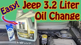 #DIY #Jeep Cherokee 3.2 Liter V6 Oil Change - Dodge Ram, Chrysler 3.2L Oil Change & Filter Replace by Mark Jenkins 14,557 views 1 year ago 7 minutes, 5 seconds