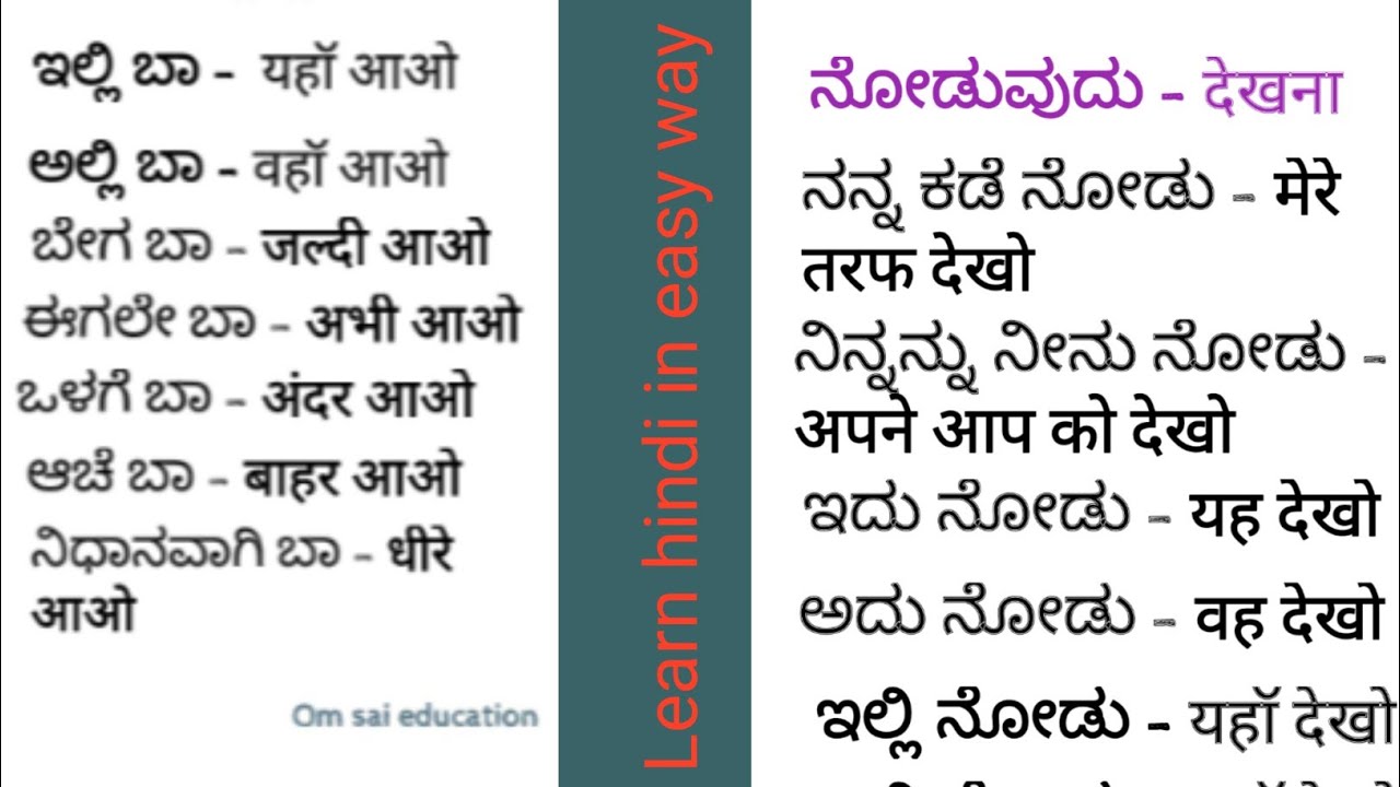 Daily Use Hindi Sentences Through Kannada Learn Hindi Through Kannada daily-use-hindi-sentences-through-kannada-learn-hindi-through-kannada