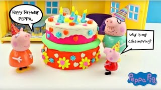 It is peppa's birthday today and she has a fun breakfast of waffles
pickles. at school asks her friends to come back for cake but they are
a...