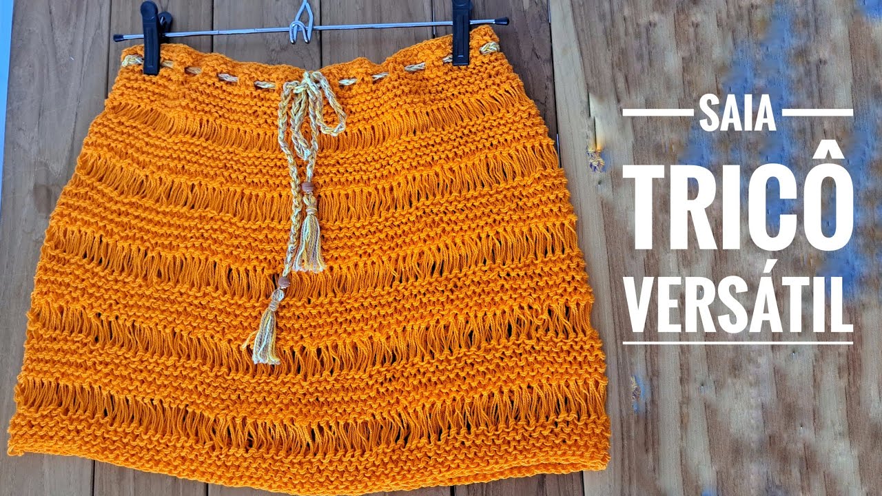 Saia de tricô, linda, versátil e fácil de fazer