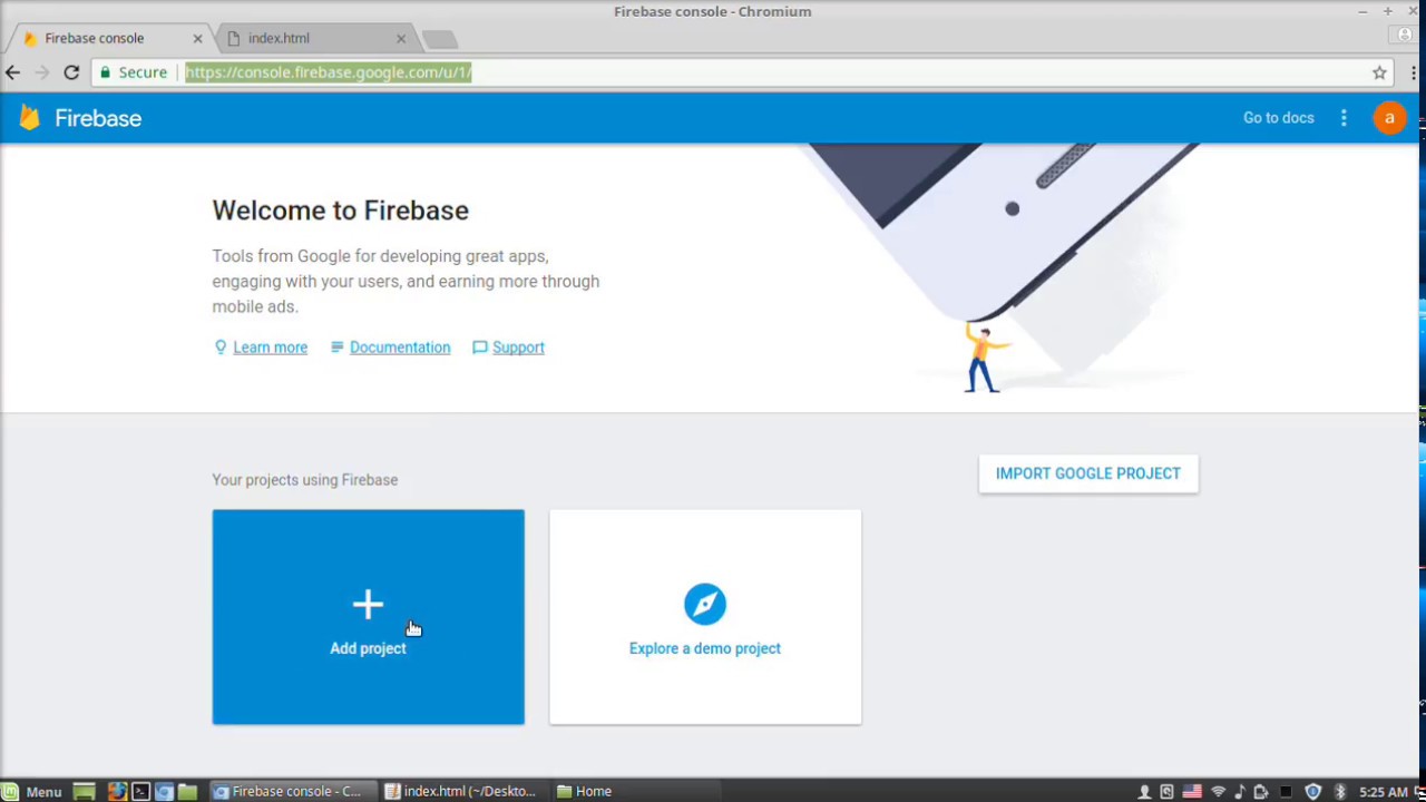 create firebase project - YouTube