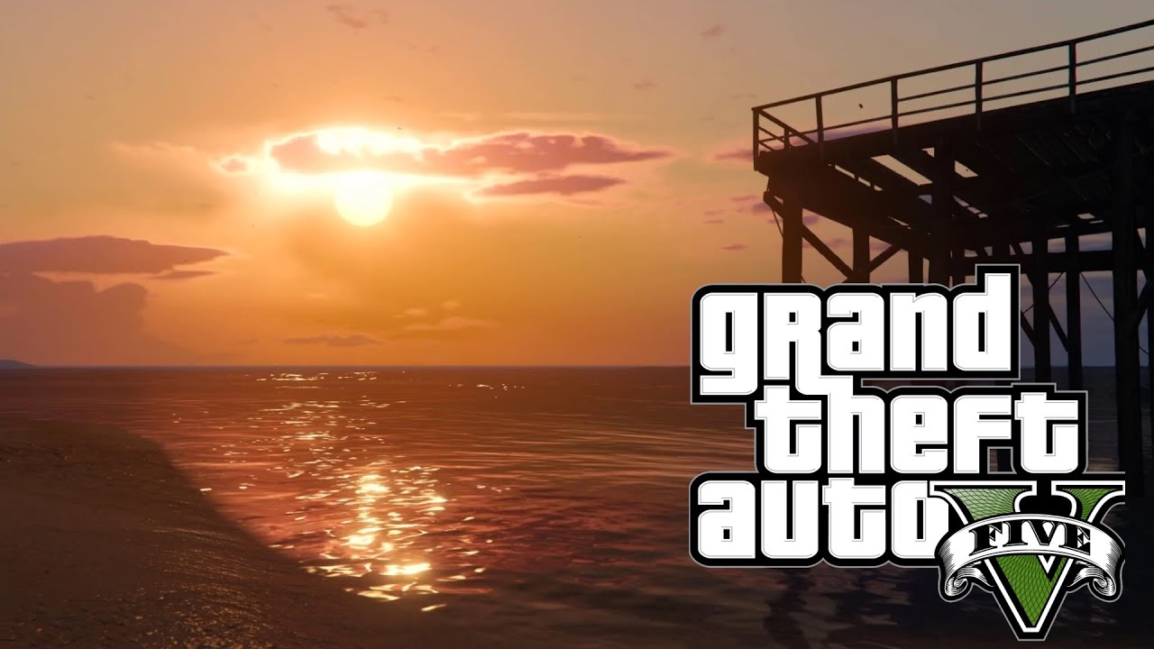 GTA V Ambience - Sunset at Paleto Bay with relaxing beach ASMR - YouTube