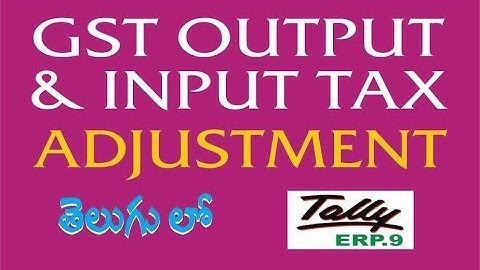 GST Output & Input Tax Adjustment Entries in Tally ERP.9