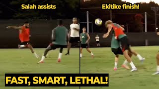 Hugo Ekitike brilliant link-up with Mo Salah during Liverpool first training in Japan ahead Yokohama