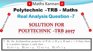 Famous Polytechnic TRB -2017 - solution || PG TRB || Real analysis question 7||Tamil Net Worth