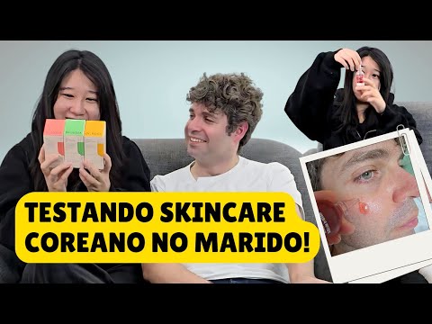 Testando Skincare Coreano no Marido! Será que Funciona?! 😱