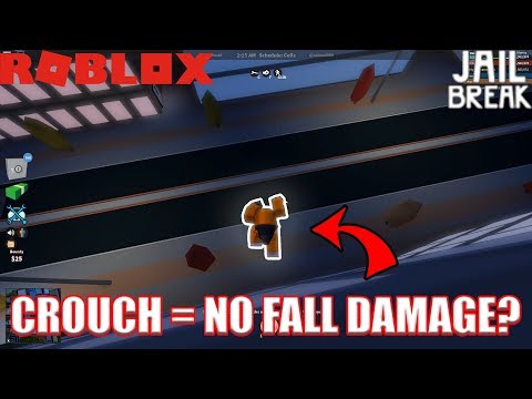 Crouch To Prevent Fall Damage Roblox Jailbreak Myth Busting Youtube - how to crouch in roblox