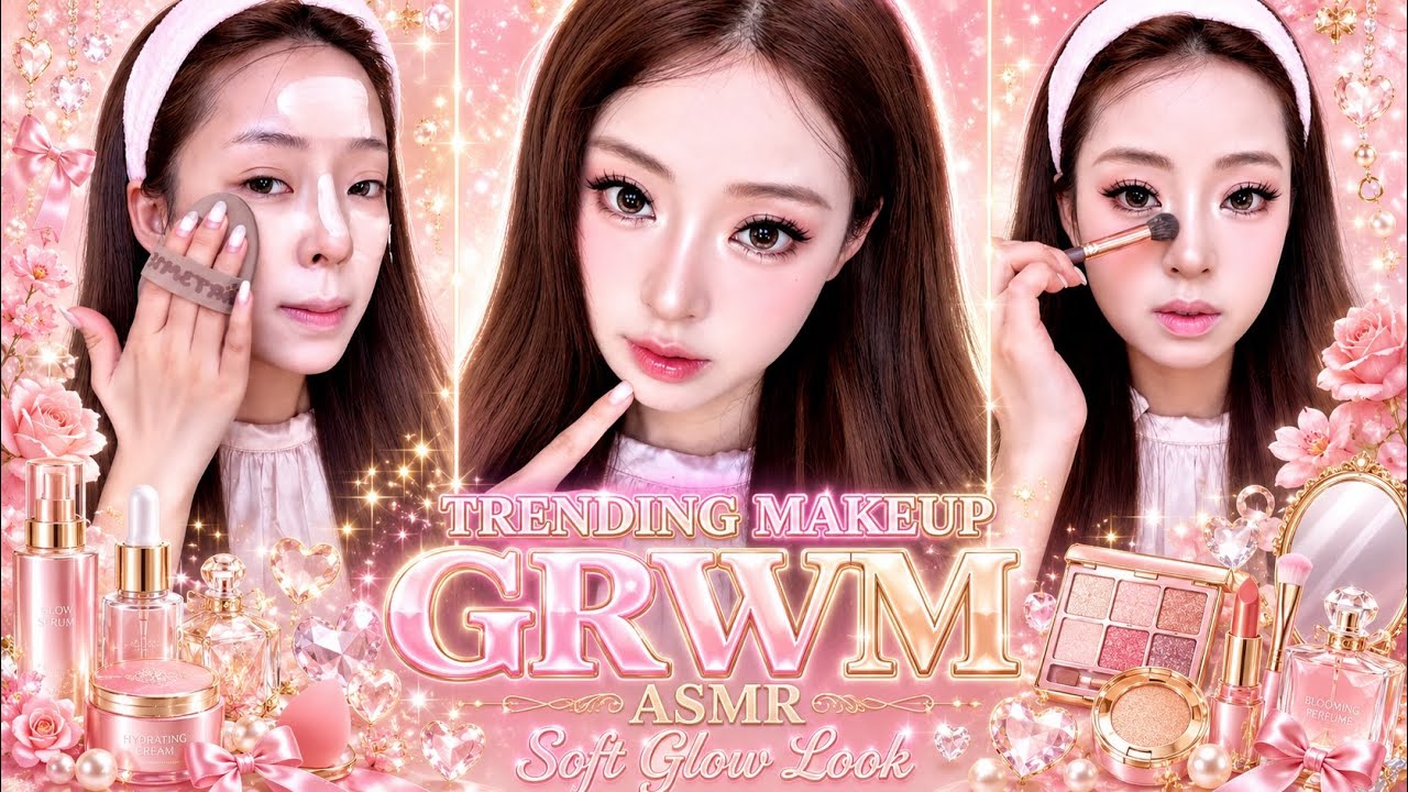 GRWM Makeup Looks | Satisfying ASMR Real Sounds 🍅💧