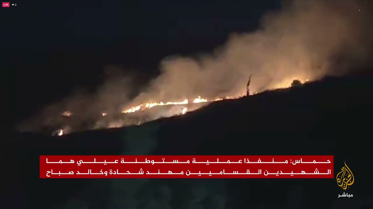 مستوطنون إسرائيليون يشعلون النيران في أراض زراعية لفلسطينيين