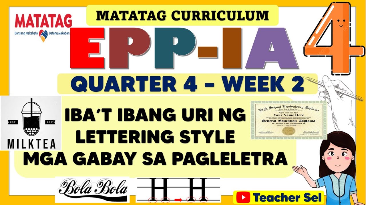 EPP 4 QUARTER 4 WEEK 2 MATATAG - INDUSTRIAL ARTS - IBA’T IBANG URI NG LETTERING, GABAY SA PAGLETRA