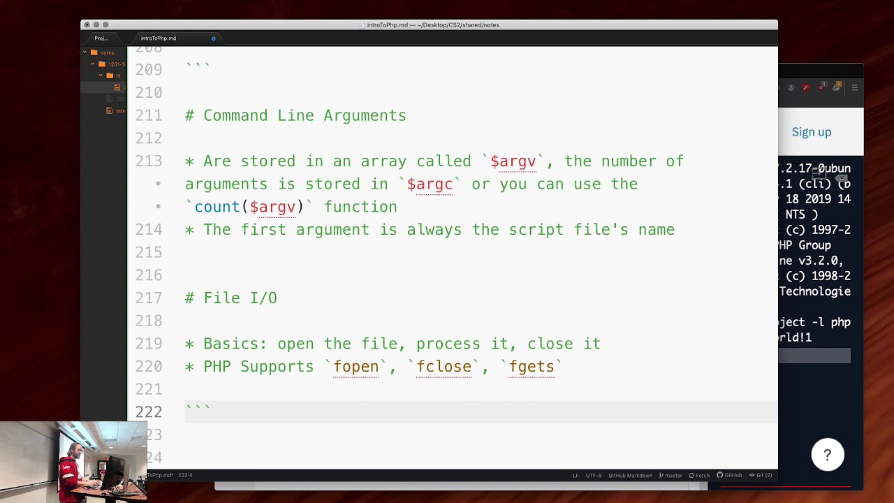 Lecture 1.3.H - Intro to PHP (2020/01/21) - YouTube