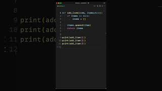 Python's Mutable Default Argument Trap 🐍⚠️ Common Mistake #Shorts