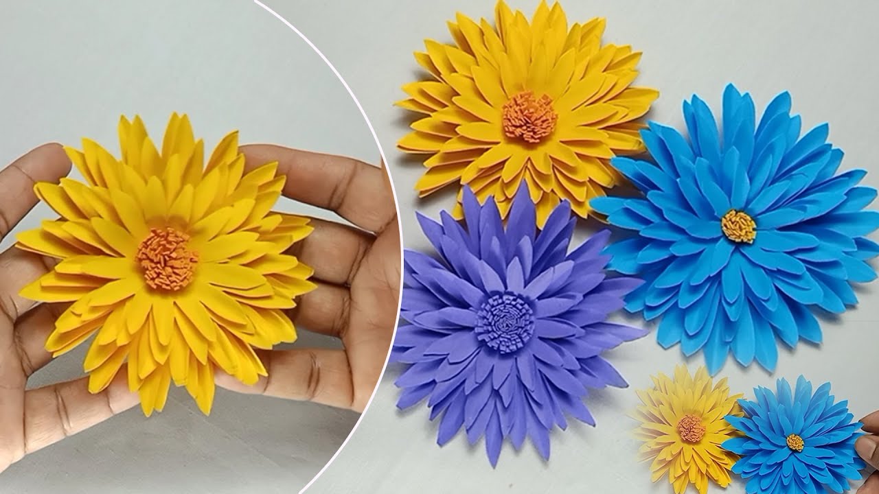DIY Flower | Paper Wallmate | Paper Wall Hanging | Wall hanging craft ideas | New Paper flower #05