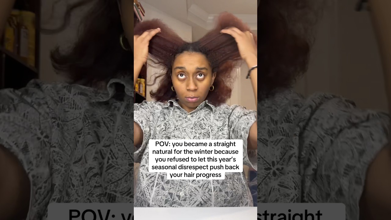 Straight Natural For The Winter ❄️ 🤌🏽 #naturalhaircommunity #winterhaircare #mylifeasrij