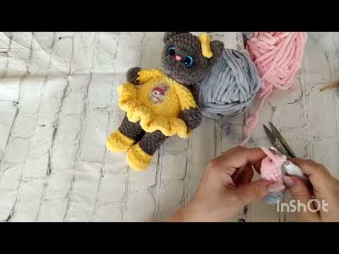 Вязание игрушки кошки крючком