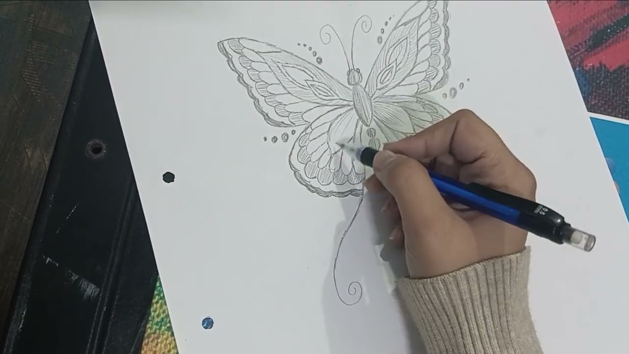 How I Draw a Intricate Butterfly 🦋: Step-by-Step guide to technical mastery 