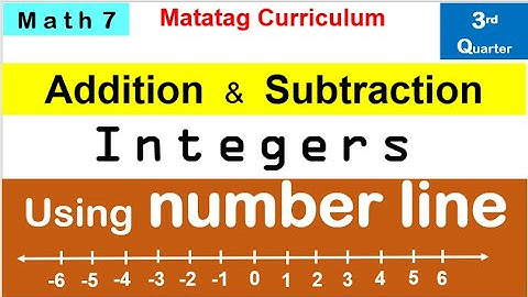 Math 7 Addition and Subtraction of Integers using number line third (3rd) quarter #matatag #integers