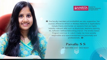 Parvathy S S sharing her experience at AmritaWNA | Admissions Open Now
