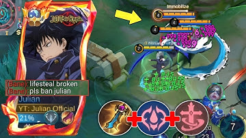 GLOBAL JULIAN FULL LIFESTEAL EMBLEM AND BUILD AUTO SAVAGE! - JULIAN GAMEPLAY- JULIAN NEW EMBLEM 2025