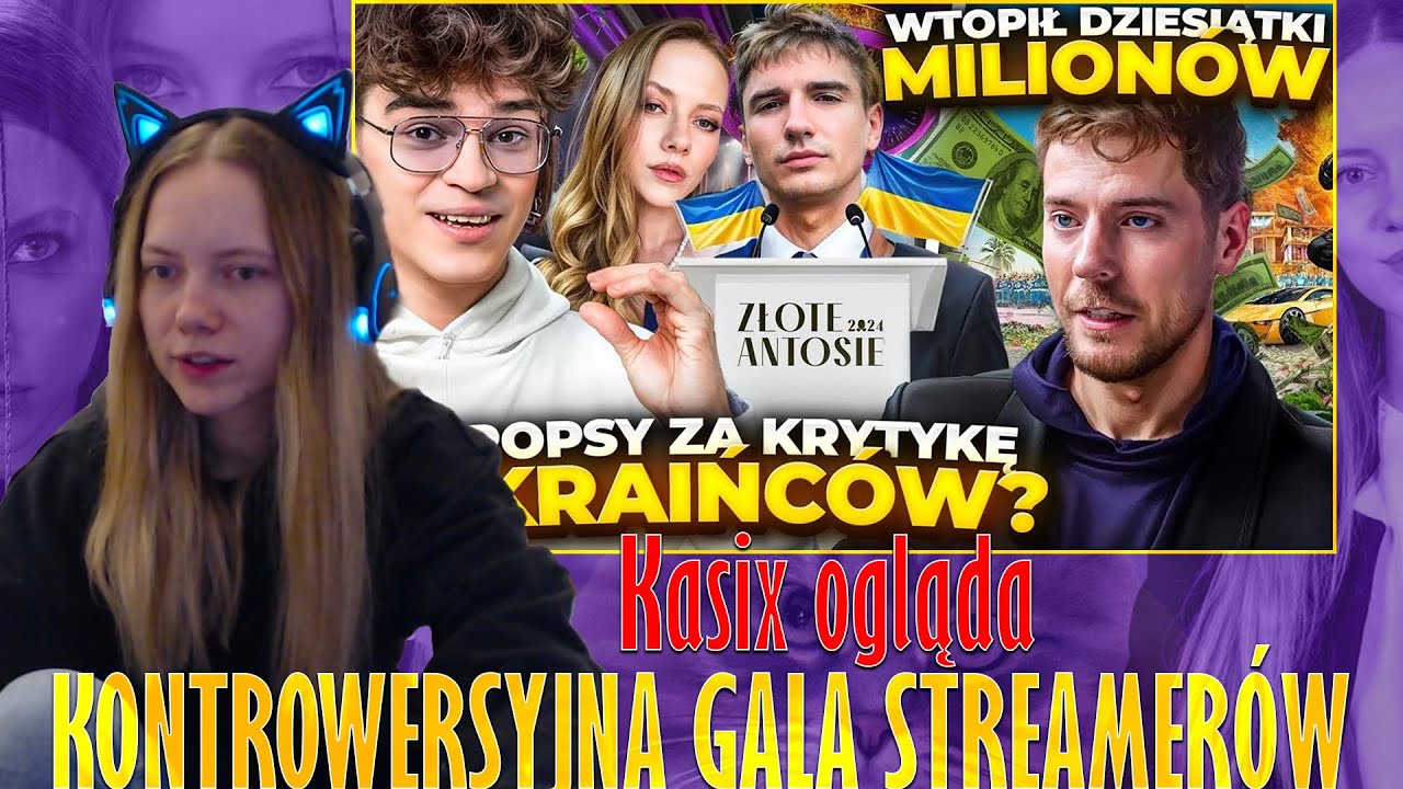 Kasix ogląda KONTROWERSYJNA GALA STREAMERÓW (MR BEAST, ZŁOTE ANTOSIE, MULTI, KASIX, REMSUA)