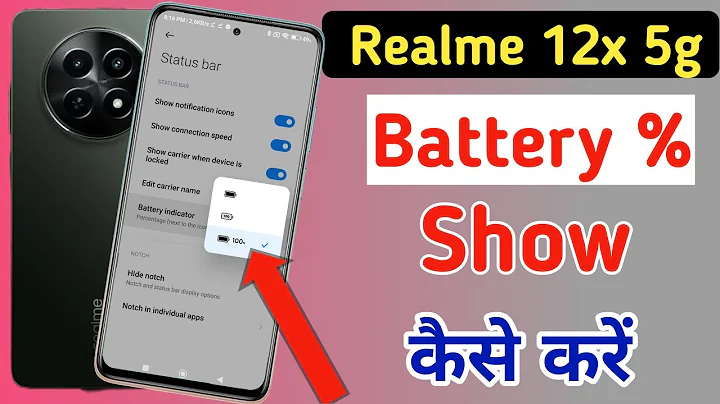 Realme 12x 5g me battery percentage kaise lagaye / how to show battery percentage on Realme 12x 5g