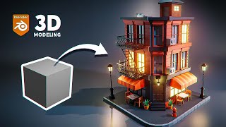 Modeling a Low Poly Building in Blender (Timelaps)