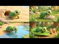 Baby Turtle Crawls So Slow! 🐢🌊 | Cute Animal Nursery Rhyme for Kids | Slow &amp; Calm Learning Song
