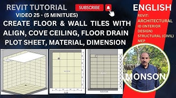 REVIT ID- EP 06# FLOOR & WALL TILES WITH ALIGN, COVE CEILING, FLOOR DRAIN, PLOT SHEET, MATERIAL, DIM