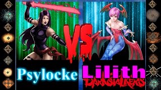Psylocke (Marvel Comics)  vs Lilith (Darkstalkers) - Ultimate Mugen Fight 2016