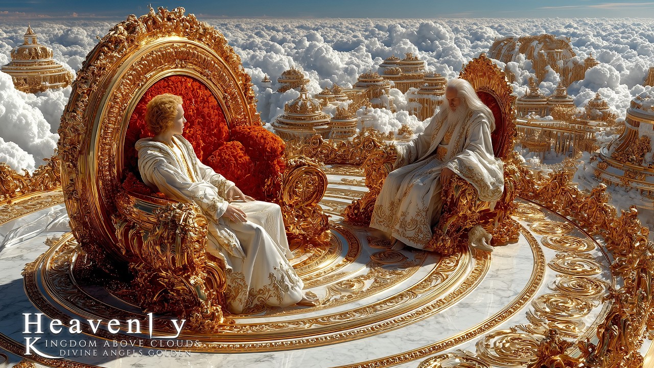 Heavenly Kingdom Above the Clouds | Divine Angels & Golden Celestial City