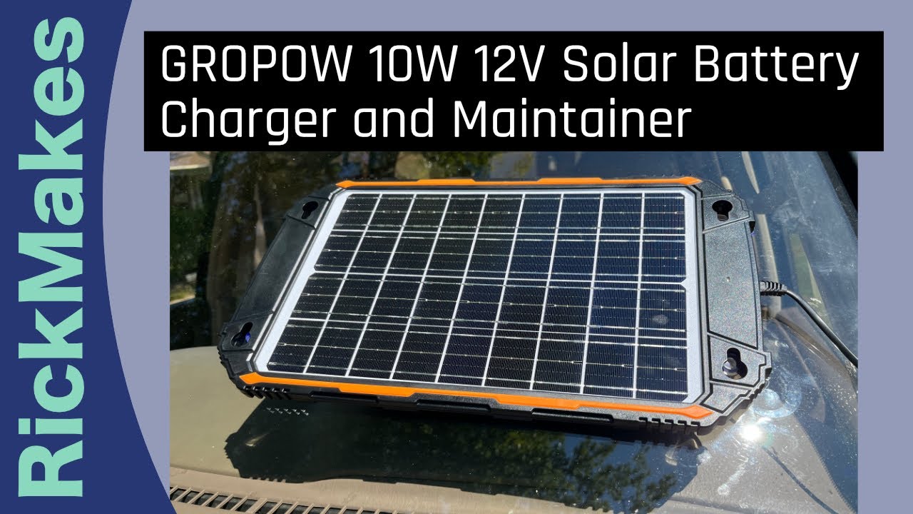 GROPOW 10W 12V Solar Battery Charger and Maintainer 