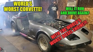 The world's CHEAPEST c3 corvette powered by the world's WORST diesel engine! Will it MOVE again?