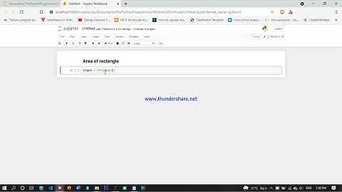 Area of rectangle | python Program | Jupyter Notebook