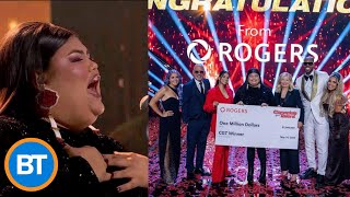 Saskatchewan singer Rebecca Strong reacts to winning $1M in spectacular 'Canada’s Got Talent' finale
