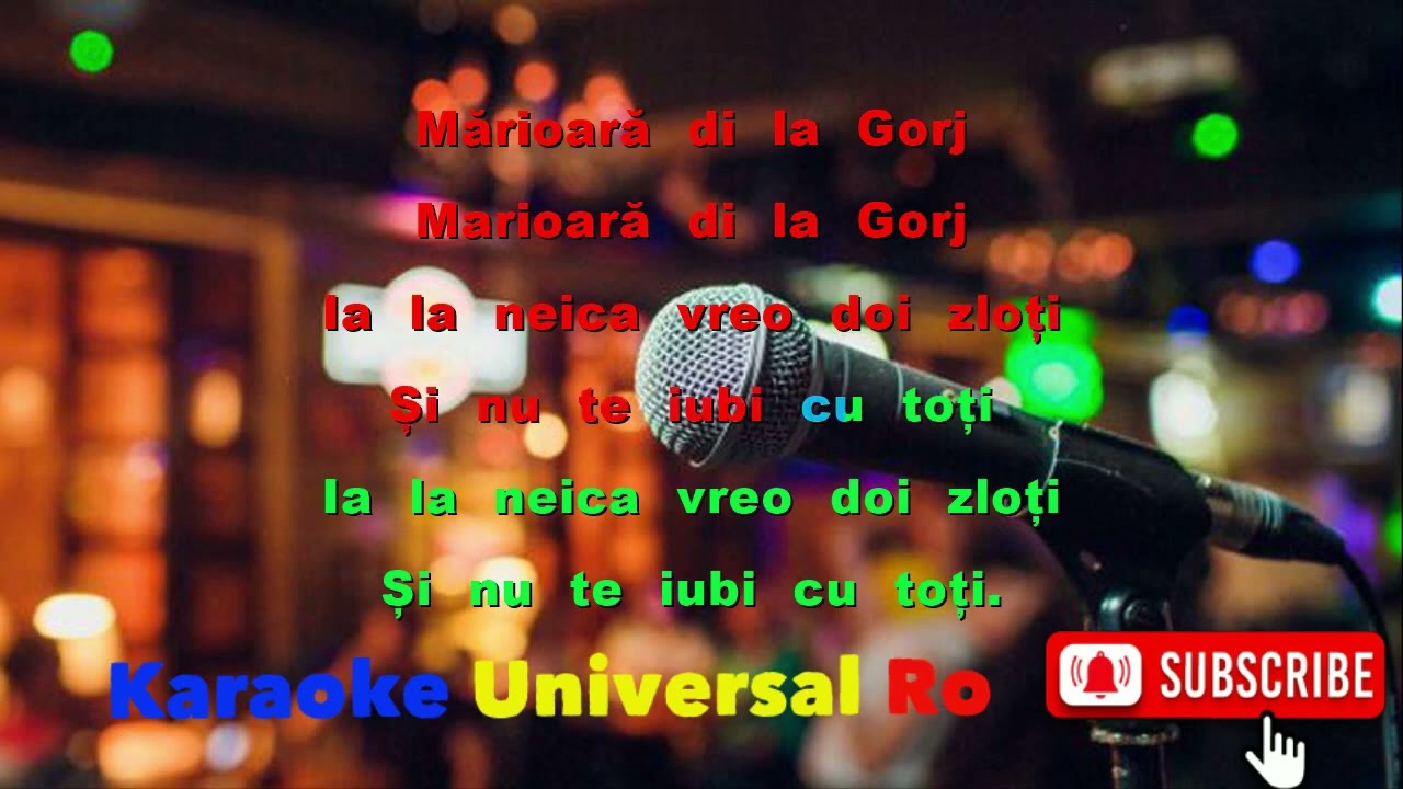 Maria Tănase - Mărioară de la Gorj Karaoke Universal Ro