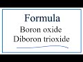 Understanding Diboron Trioxide and Boron