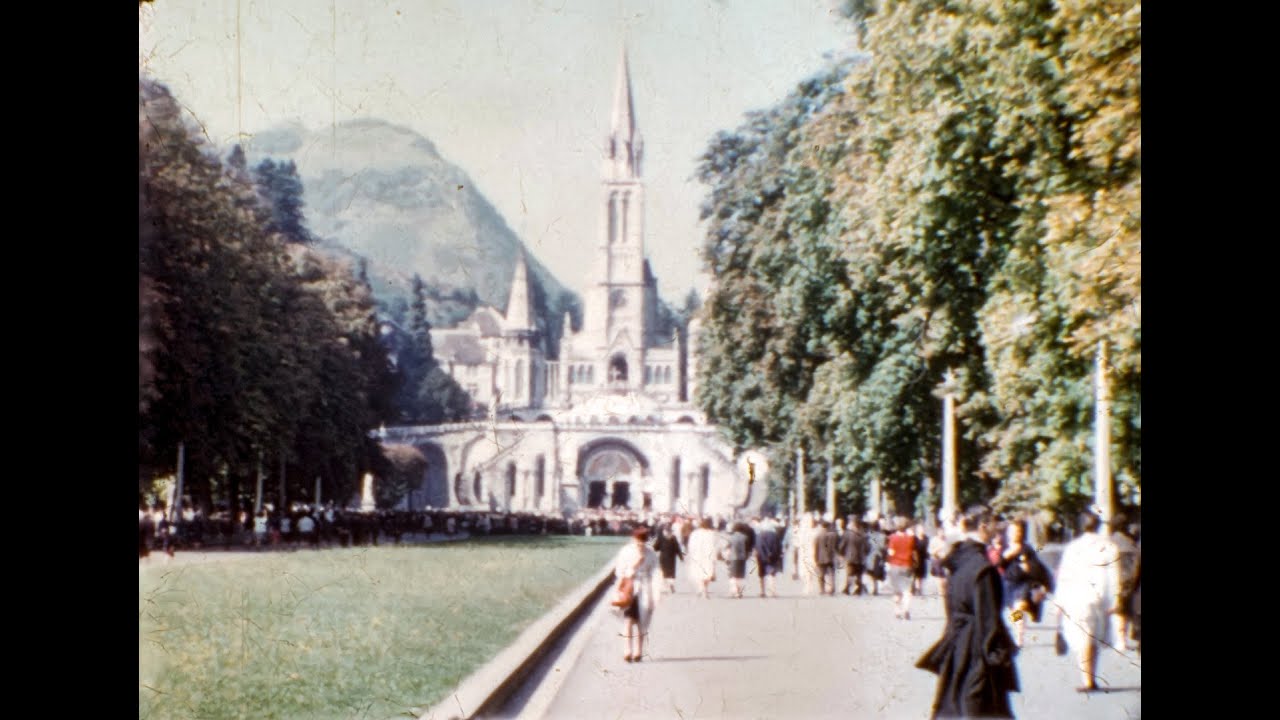 Lourdes Sanctuary | Home Movie Historical Stock Footage (1960s)