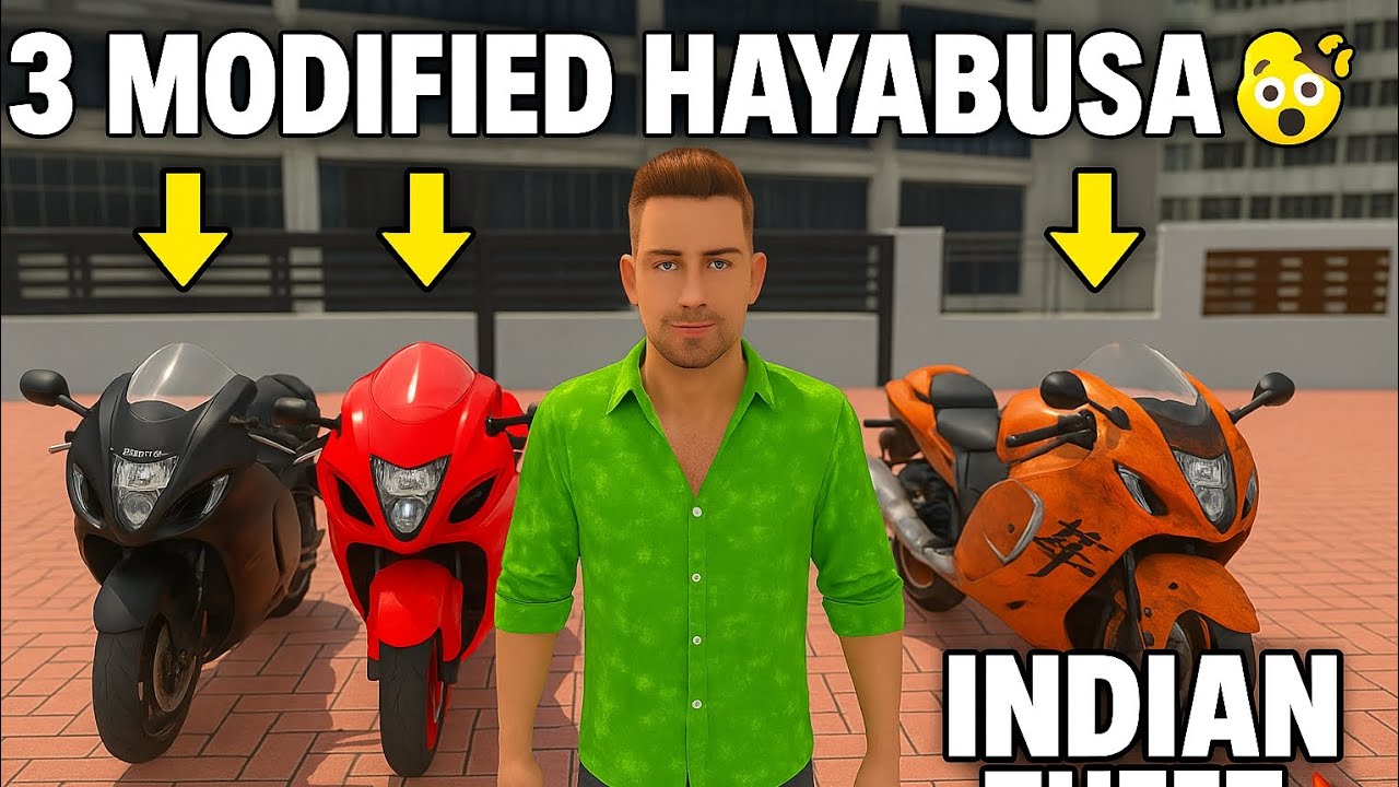 3 Modified Hayabusa Li | Black, Red, Rust Shade || INDIAN THEFT AUTO SIMULATOR