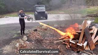 How to light a fire with a big ass lighter.
