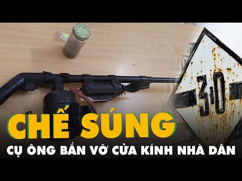Video Ông cụ 70 tuổi chế súng nhắm bắn biển giao thông, vỡ... - youtube