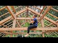 Building wooden house 2023  process of chiseling  assembling wooden houses  l th ca