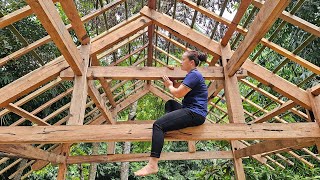 Building Wooden House 2023  Process of chiseling & assembling wooden houses | Lý Thị Ca