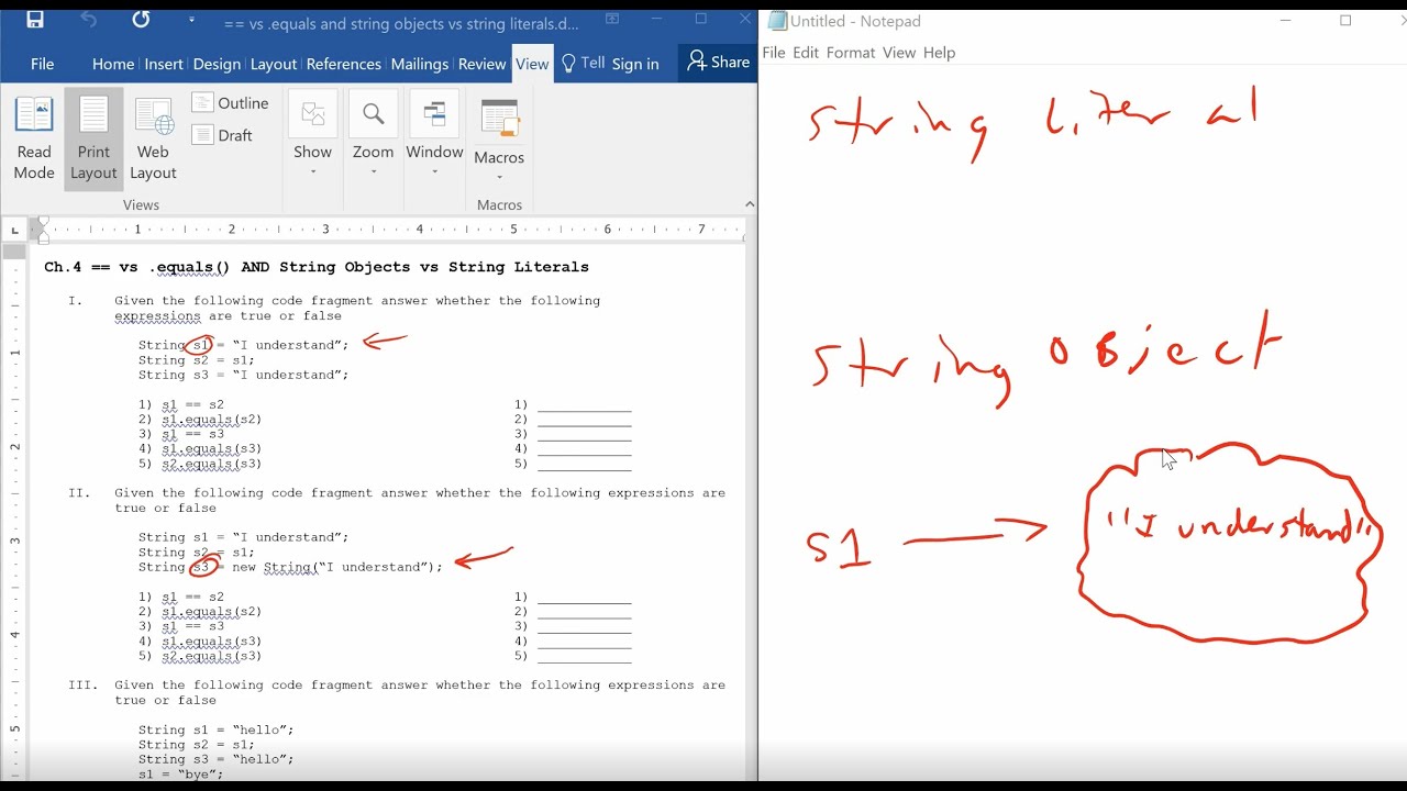 JAVA - Lesson #34 - == vs equals and string literals vs string objects ...