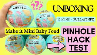Make It Mini Baby Food Unboxing= Pinhole Hack Test #MiniverseBabyFood #MakeitMiniBabyFood #Unboxing