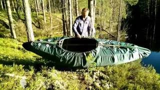 Самодельный каяк из веток и тента homemade kayak