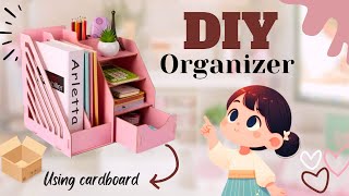 Diy Desk Organizer From Cardboard | Diy Notebook Organizer #artwithmiku #diy #craft #handmade