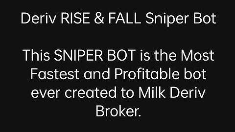 Deriv Rise & Fall 1 Tick Sniper Bot // Put & Call 5Ticks // Higher & Lower // Touch & No Touch Deriv
