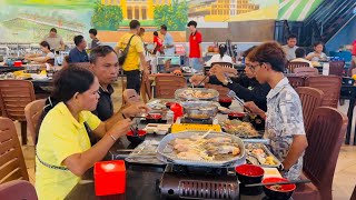 Family dinner tonight! We're heading into Battambang for some Samuth Buffet BBQ
