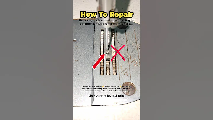 How to repair sewing machine if needle not going in center of needle plate #sewing #stitch #shorts